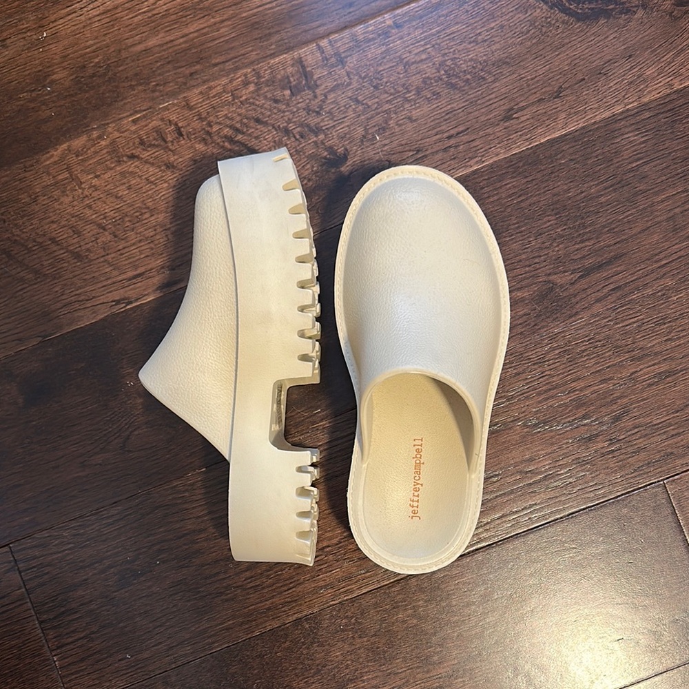 Beige Platform Clogs